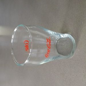 🛒$3 with bundle Small 4" Vintage Coke Cocoa cola glass clear with red